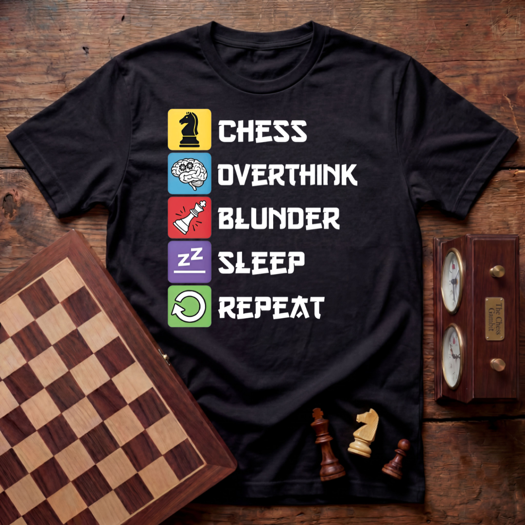 Chess Overthink Blunder Sleep Repeat T-shirt