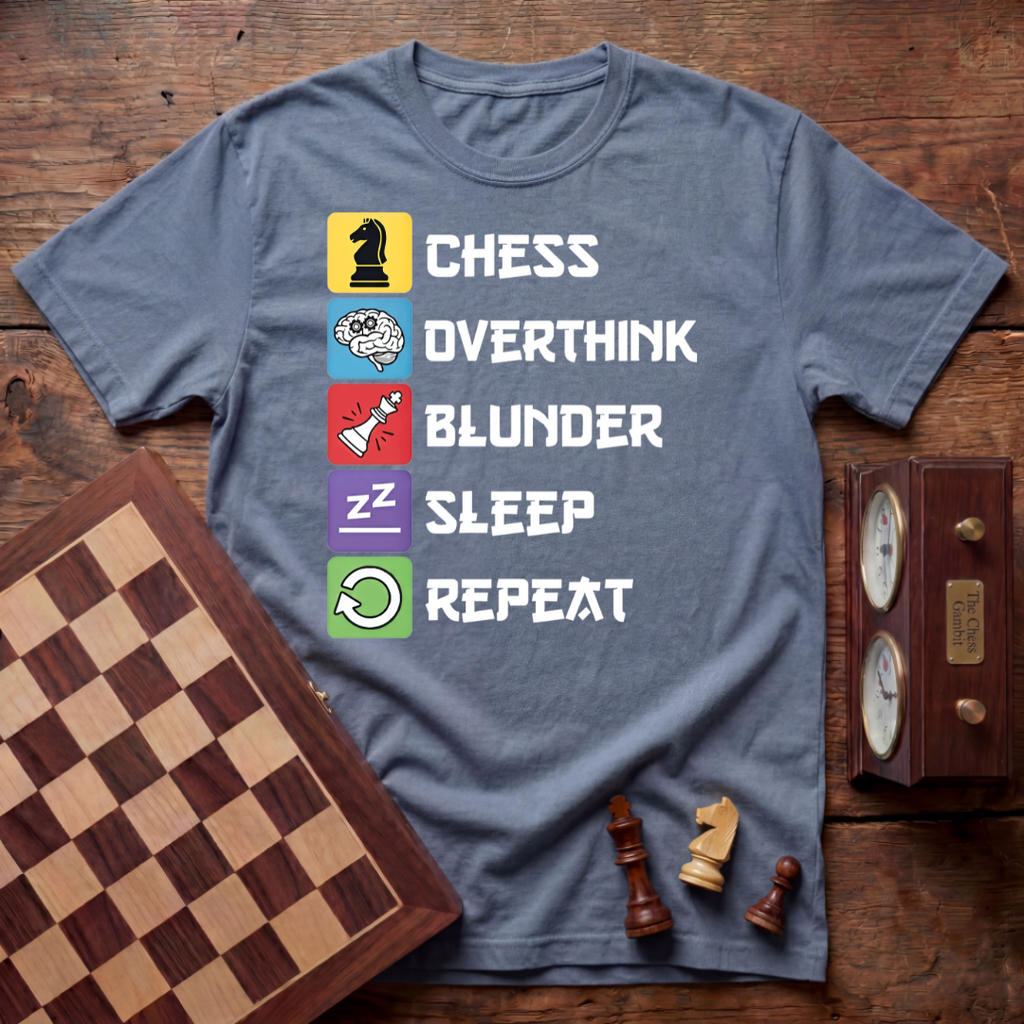 Chess Overthink Blunder Sleep Repeat T-shirt