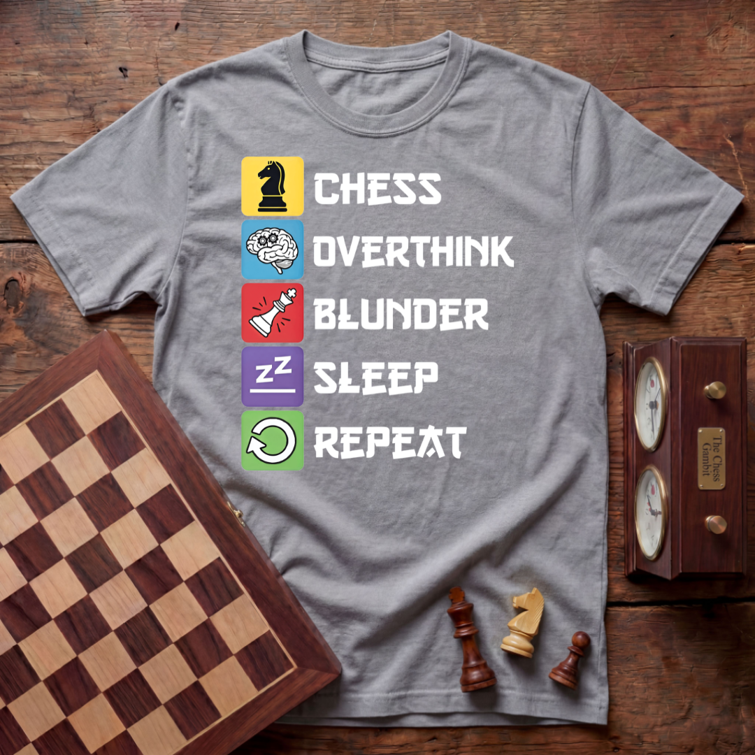 Chess Overthink Blunder Sleep Repeat T-shirt